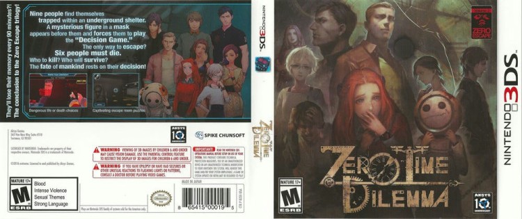 Zero Escape: Zero Time Dilemma - Nintendo 3DS | VideoGameX