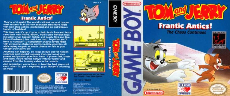 Tom and Jerry: Frantic Antics - Game Boy | VideoGameX