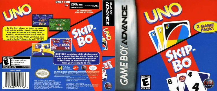 Uno / Skip-Bo - Game Boy Advance | VideoGameX