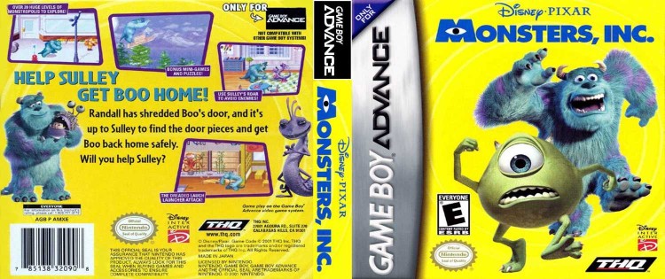 Monsters Inc., Disney/Pixar's - Game Boy Advance | VideoGameX