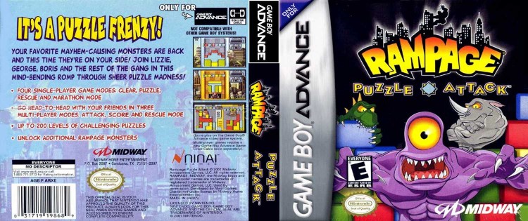 Rampage Puzzle Attack - Game Boy Advance | VideoGameX