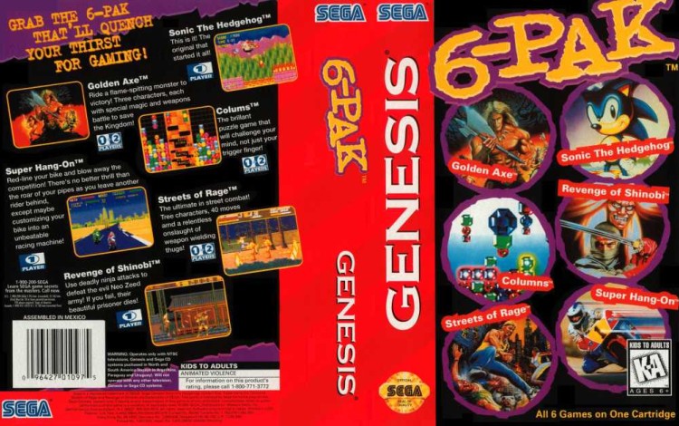 6-Pak - Sega Genesis | VideoGameX