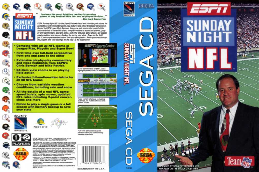 : ESPN Sunday Night NFL - Sega Genesis : Video Games