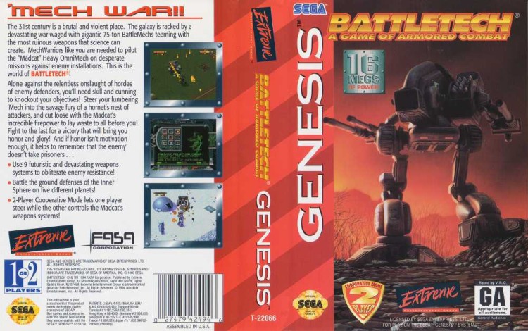 Battletech: A Game of Armored Combat - Sega Genesis | VideoGameX