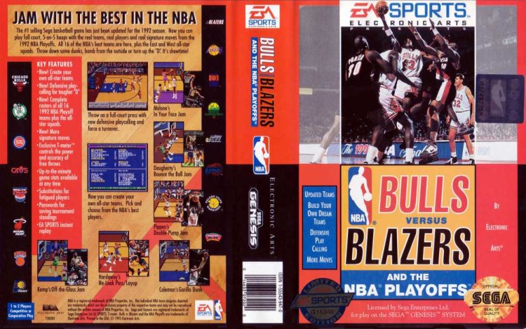 Bulls versus Blazers and the NBA Playoffs - Sega Genesis | VideoGameX