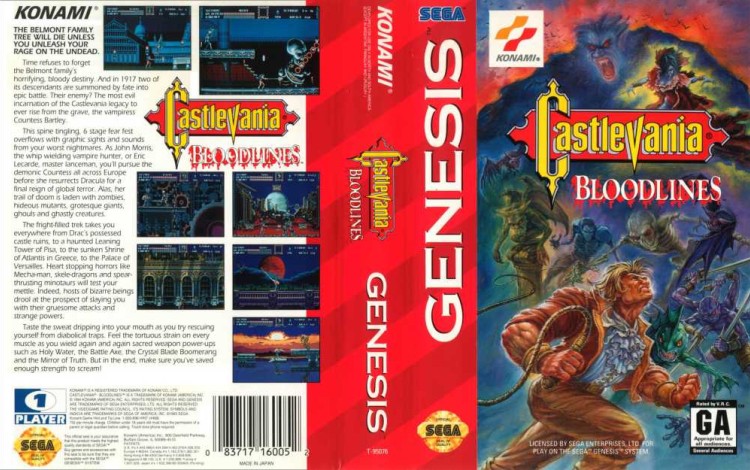 Castlevania: Bloodlines - Sega Genesis | VideoGameX