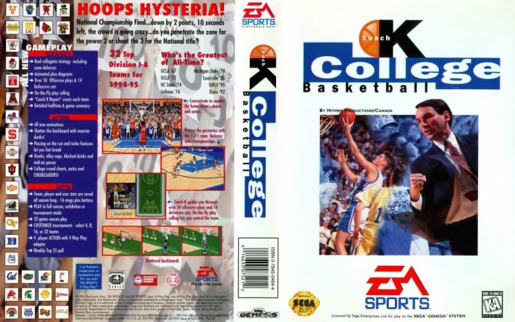 Coach K College Basketball - Sega Genesis | VideoGameX