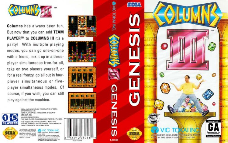 Columns III: Revenge of Columns - Sega Genesis | VideoGameX