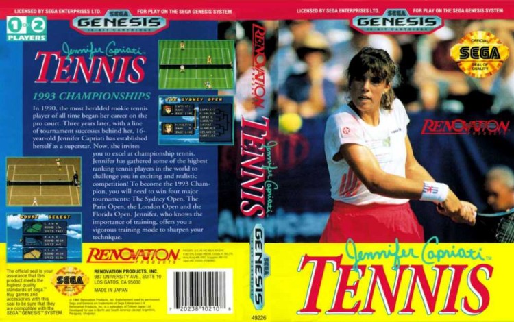 Jennifer Capriati Tennis - Sega Genesis | VideoGameX