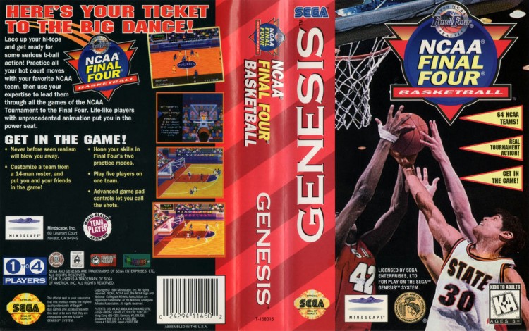 NCAA Final Four Basketball - Sega Genesis | VideoGameX