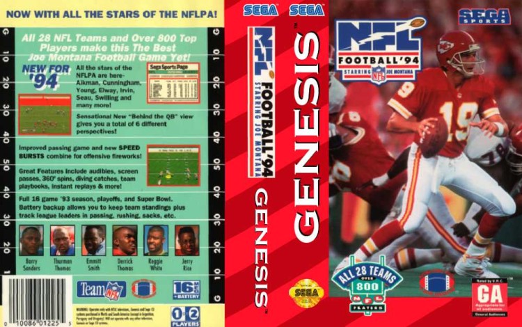 NFL Football '94 Starring Joe Montana - Sega Genesis | VideoGameX