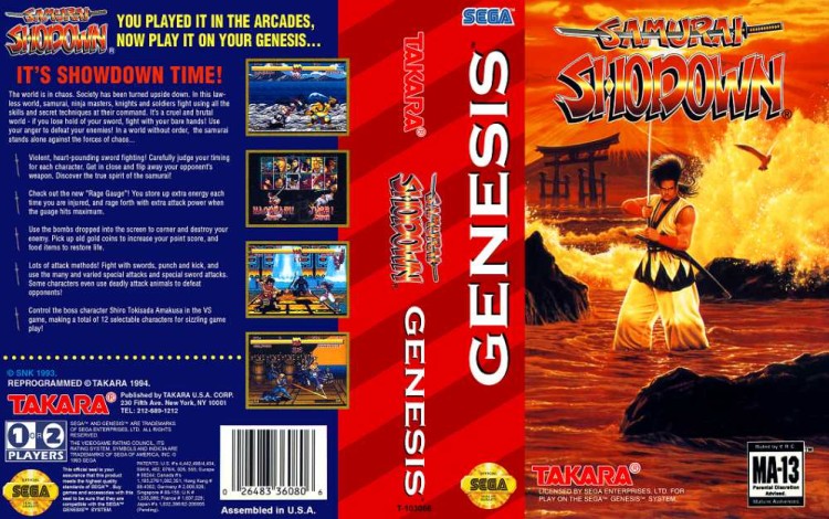 Samurai Shodown - Sega Genesis | VideoGameX