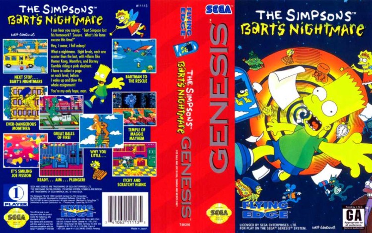 Simpsons, The: Bart's Nightmare - Sega Genesis | VideoGameX