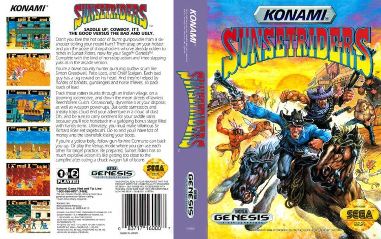 Sunset Riders - Sega Genesis | VideoGameX