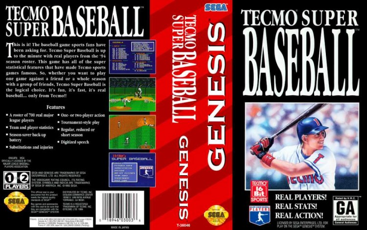 Tecmo Super Baseball - Sega Genesis | VideoGameX