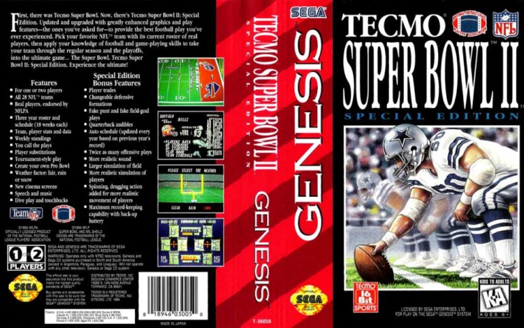 Tecmo Super Bowl 2 - Sega Genesis | VideoGameX