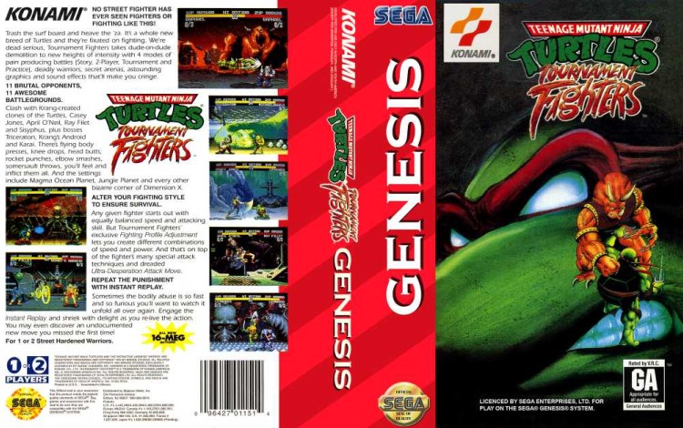 TMNT: Tournament Fighters - Sega Genesis | VideoGameX