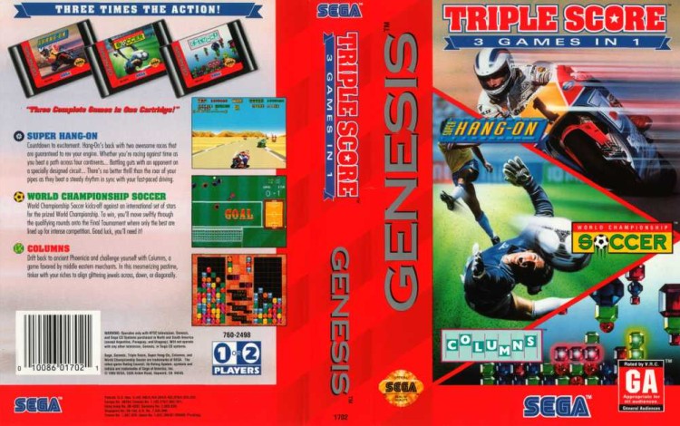 Triple Score: 3 Games in 1 - Sega Genesis | VideoGameX