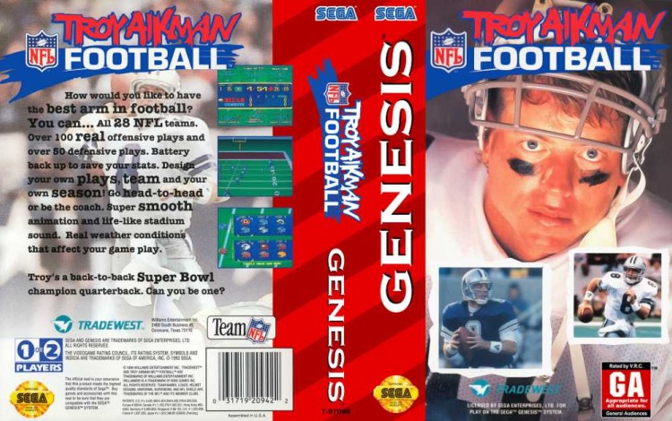 Troy Aikman NFL Football - Sega Genesis | VideoGameX