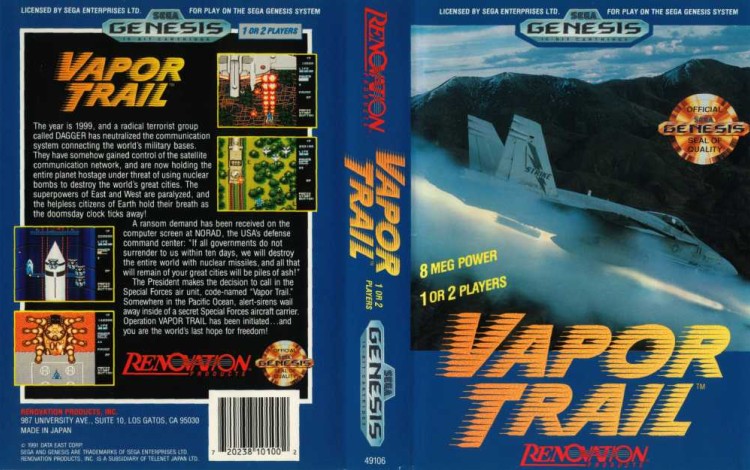 Vapor Trail - Sega Genesis | VideoGameX