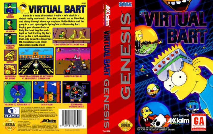 Simpsons, The: Virtual Bart - Sega Genesis | VideoGameX