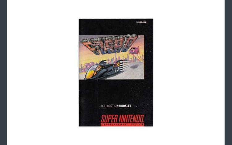 F-Zero Super Nintendo Instruction Manual - Manuals | VideoGameX