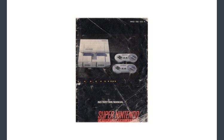 Super Nintendo System Instruction Manual - Manuals | VideoGameX