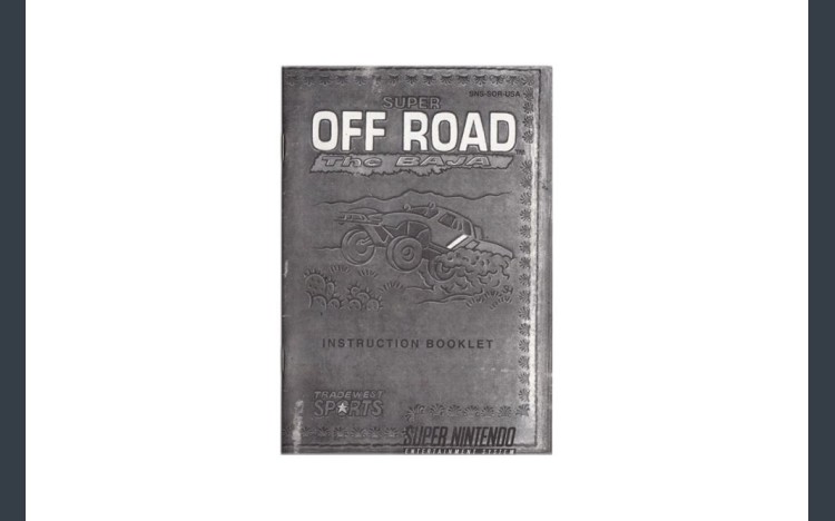 Super Off Road Super Nintendo Instruction Manual - Manuals | VideoGameX