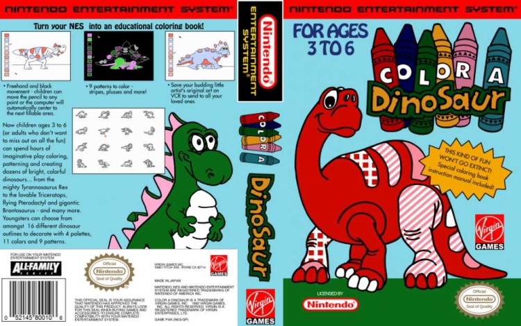 Color a Dinosaur - Nintendo NES | VideoGameX