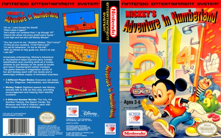 Mickey's Adventure in Numberland - Nintendo NES | VideoGameX