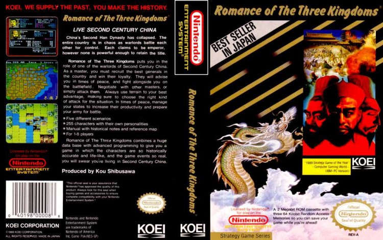 Romance of the Three Kingdoms - Nintendo NES | VideoGameX