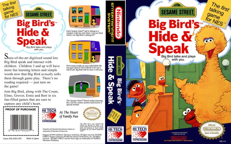 Sesame Street: Big Bird's Hide & Speak - Nintendo NES | VideoGameX