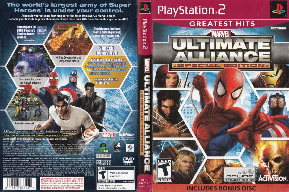 Résultat de recherche d'images pour "Marvel - Ultimate Alliance playstation 2"