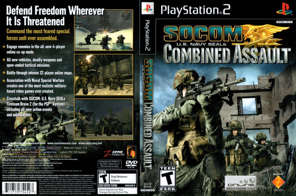 Socom U S Navy Seals Combined Assault Playstation 2 Videogamex