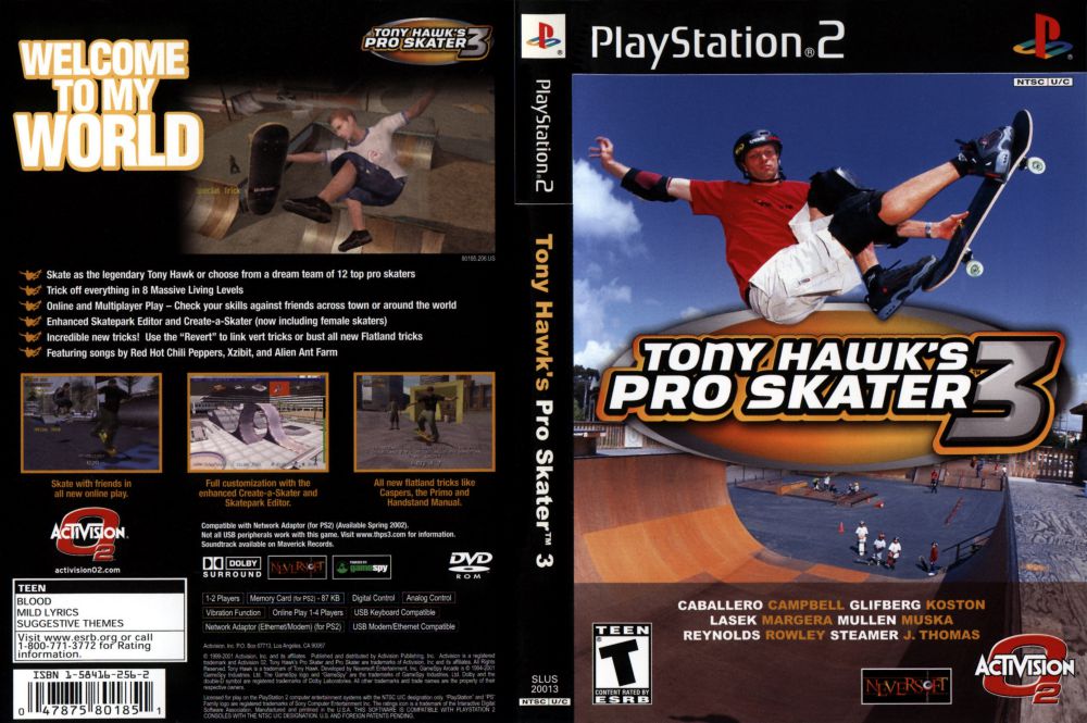 Hawk's Pro Skater 3 PlayStation 2 VideoGameX