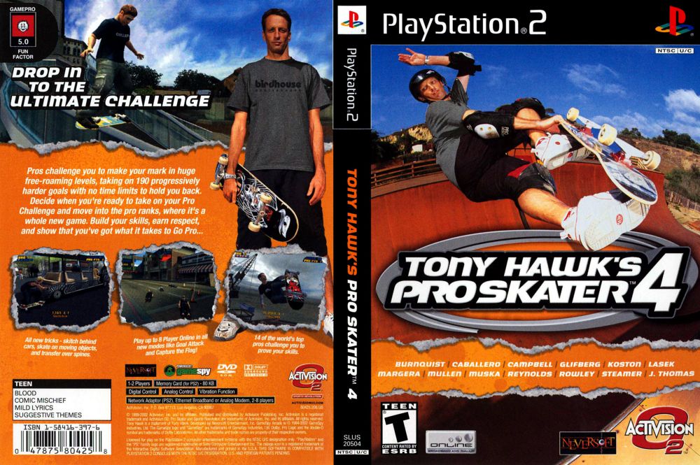 Tony Hawk's Pro Skater 4 - PlayStation 2 VideoGameX