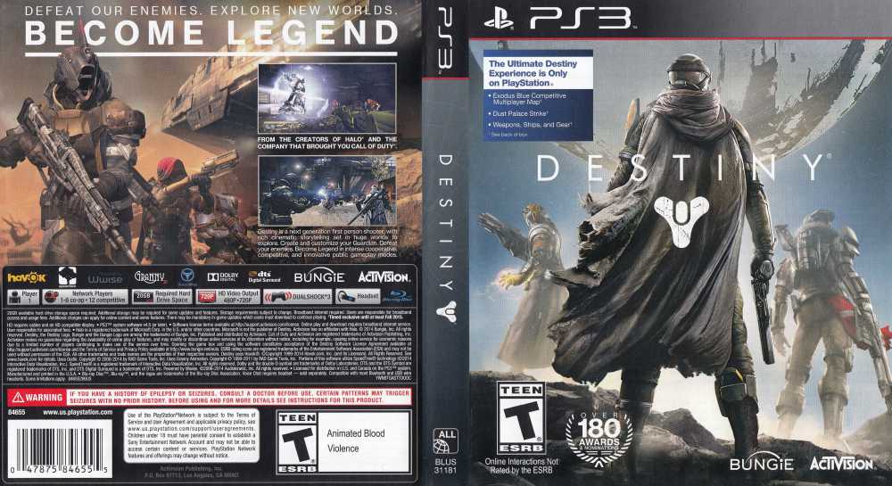 Destiny Sony PlayStation 3 PS3 Bungie Activision Havok Rad Game Tools Granny  47875846555