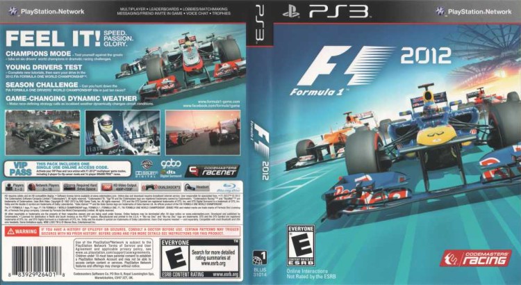 F1 2012 - PlayStation 3 | VideoGameX