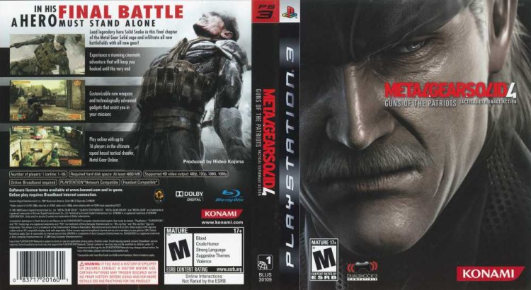 Metal Gear Solid 4: Guns of the Patriots - PlayStation 3 | VideoGameX