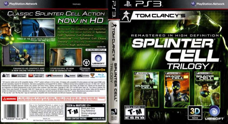 Tom Clancy's Splinter Cell Trilogy - PlayStation 3 | VideoGameX