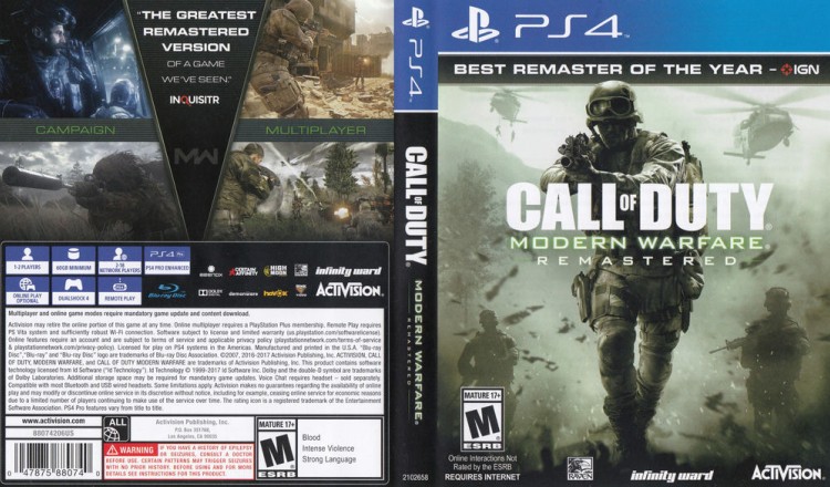 Call of Duty: Modern Warfare Remastered - PlayStation 4 | VideoGameX