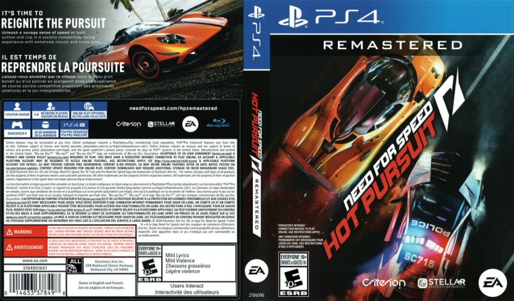 Need For Speed: Hot Pursuit: Remastered - PlayStation 4 | VideoGameX