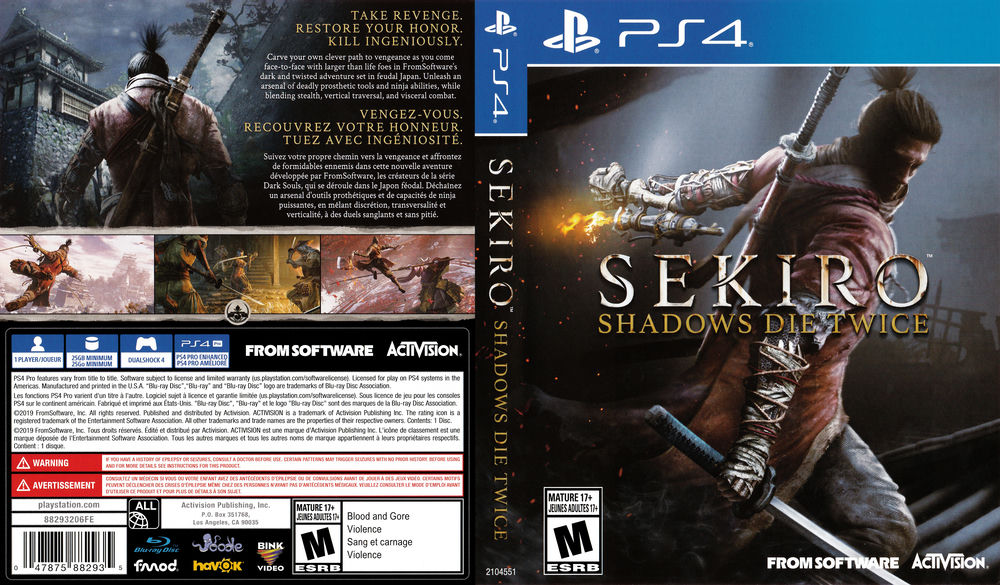  Sekiro Shadows Die Twice - PlayStation 4 : Activision Inc:  Video Games