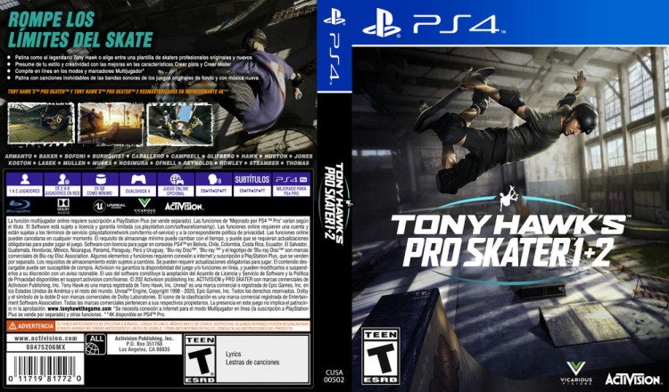 Tony Hawk's Pro Skater 1 + 2 - PlayStation 4 | VideoGameX