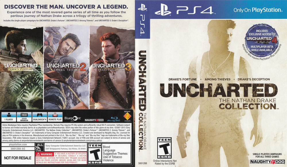 Uncharted: The Nathan PlayStation VideoGameX - 4 Collection | Drake
