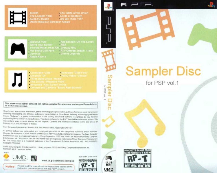 Sampler Disc for PSP vol.1 [Demo] - PSP | VideoGameX