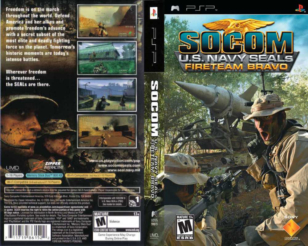 SOCOM: U.S. Navy SEALs Fireteam Bravo PSP Back cover