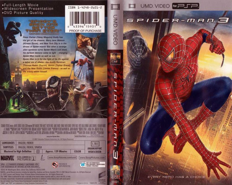 UMD Video - Spider-Man 3 - PSP | VideoGameX