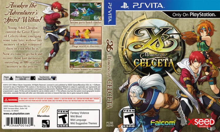 Ys: Memories of Celceta - PS Vita | VideoGameX