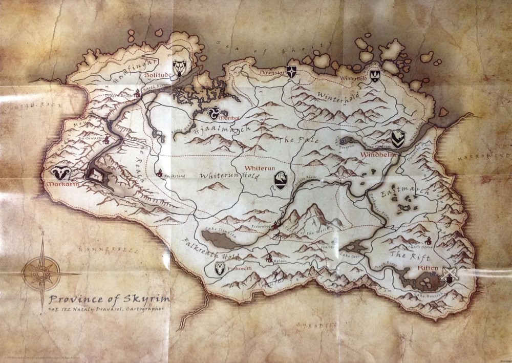 Elder Scrolls V: Skyrim Poster   Map - Posters 